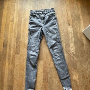 Express Gray High-Rise Skinny Jeans
